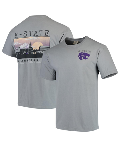Shop Image One Men's Gray Kansas State Wildcats Team Comfort Colors Campus Scenery T-shirt