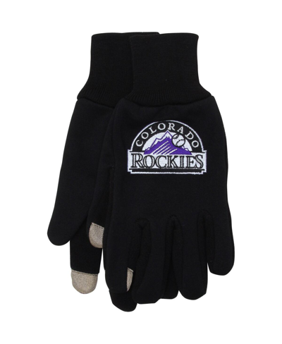 Shop Mcarthur Sports Men's Colorado Rockies Mcarthur Black Team Logo Touch Gloves In Multi