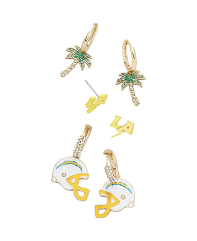 Shop Baublebar Women's Los Angeles Chargers Three-pack Earring Set In Gold