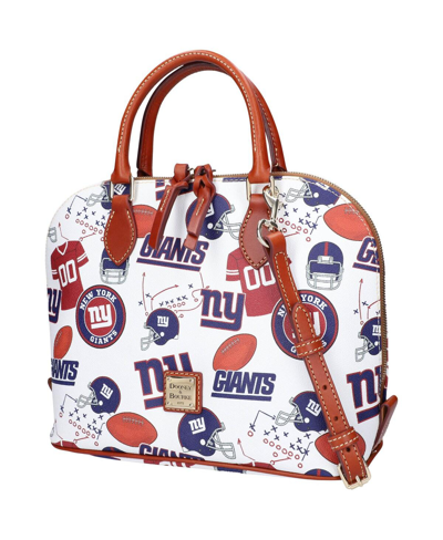 Shop Dooney & Bourke Women's  New York Giants Gameday Zip Zip Satchel In White Multi