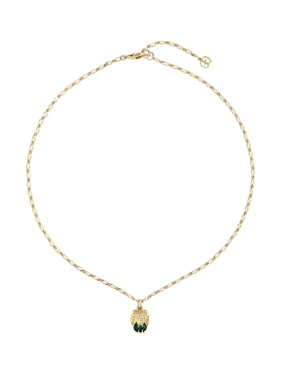 Shop Gucci 18kt Yellow Gold Lion Head Necklace In 8067 Undefined