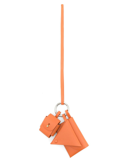 Sarah Chofakian Leather Splash Wallet In Orange