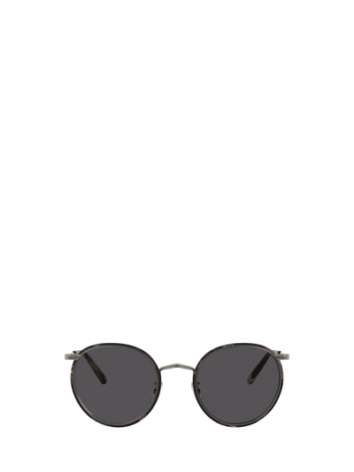 Shop Oliver Peoples Sunglasses In Pewter / Black Horn
