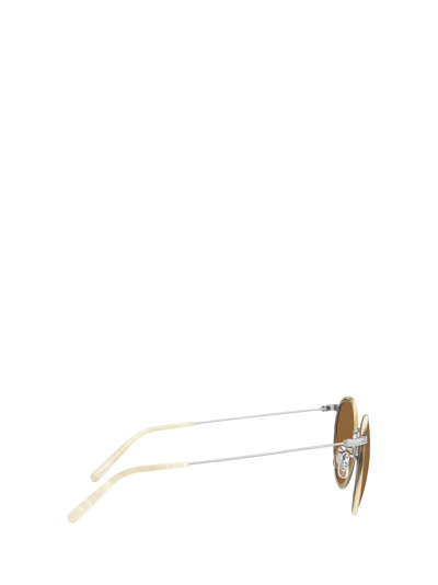 Shop Oliver Peoples Sunglasses In Silver / Beige Horn