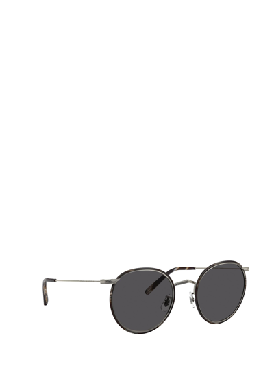 Shop Oliver Peoples Sunglasses In Pewter / Black Horn