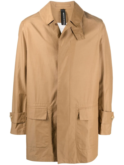 Shop Mackintosh Torrential Collared Raincoat In Neutrals