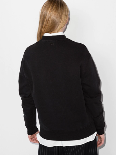 Shop Ami Alexandre Mattiussi Ami De Coeur Logo-embroidered Sweatshirt In Schwarz