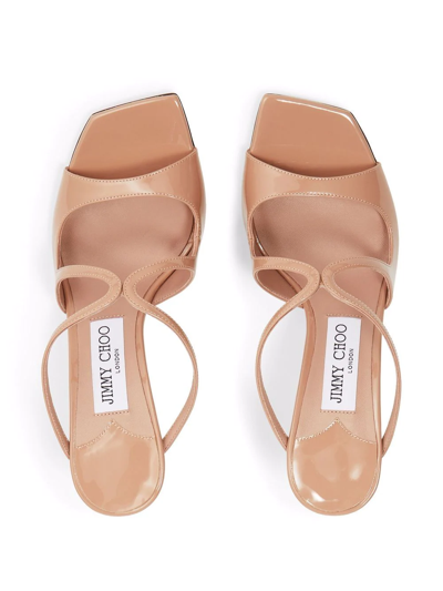 Jimmy Choo Anise 95 Patent Leather Sandals In Pink