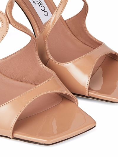 Shop Jimmy Choo Anise 95mm Cut-out Detail Mules In Pink