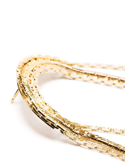 Wouters & Hendrix Serpentine Falling Chains Earrings In Gold