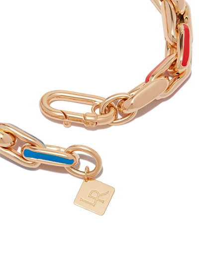 Lauren Rubinski 14kt Yellow Gold Rainbow Enamel Bracelet In Gold
