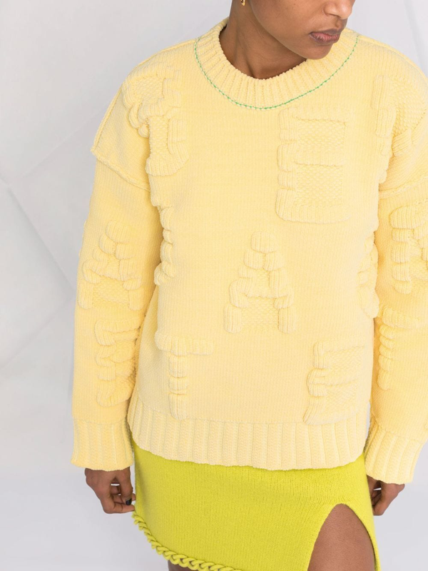 Bottega Veneta Yellow Alphabet Chenille Sweater