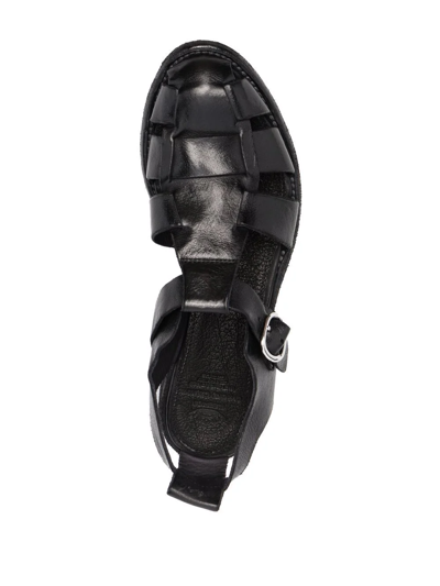 Shop Officine Creative Buckle Leather Sandals In Schwarz