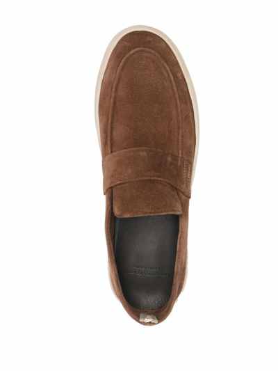 Shop Officine Creative Suede Slip-on Loafers In Braun