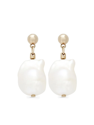 Shop Chloé Darcey Pearl Drop Earrings In Gold