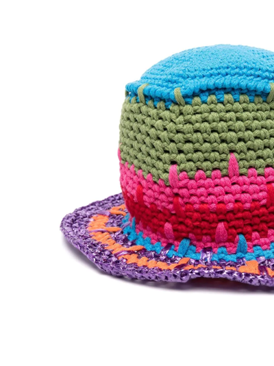 Shop Etro Knitted Bucket Hat In Rosa