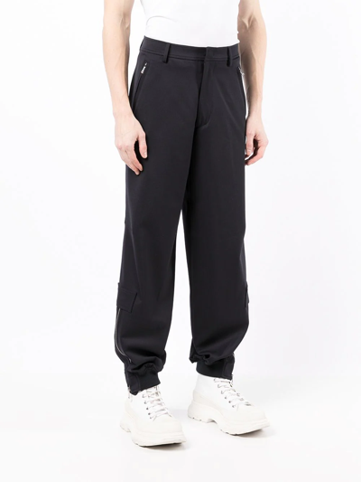 Shop Valentino Logo-embroidered Track Pants In Blue