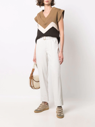 Lorena Antoniazzi Belted Cropped Trousers In White