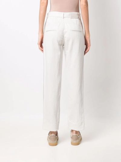 Lorena Antoniazzi Belted Cropped Trousers In White