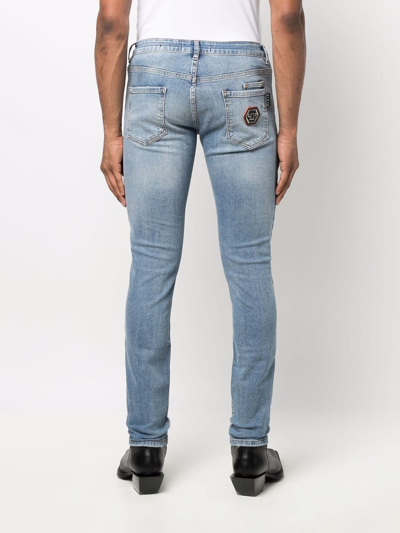 Shop Philipp Plein Low-rise Skinny Jeans In Blue