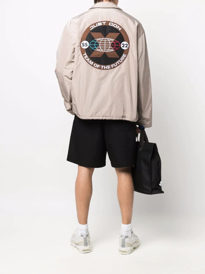 Just Don Patch-detail Shirt Jacket In Nude