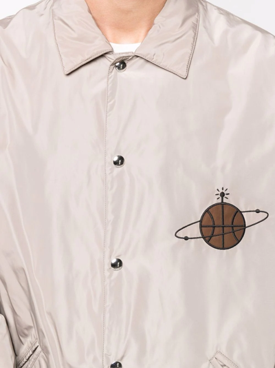 Just Don Patch-detail Shirt Jacket In Nude