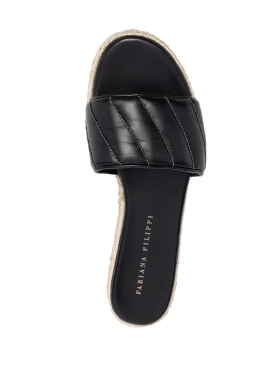 Shop Fabiana Filippi Quilted Platform Sandals In Black