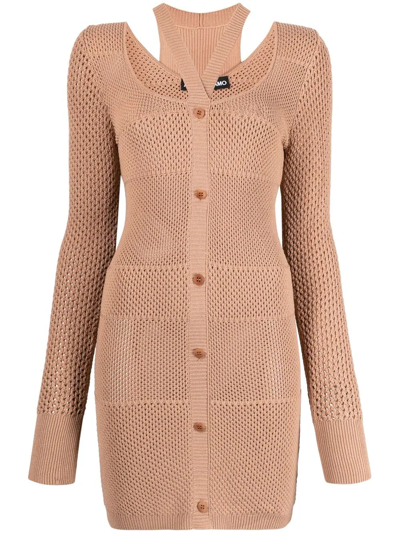 Andreädamo Knitted Midi Dress In Nude