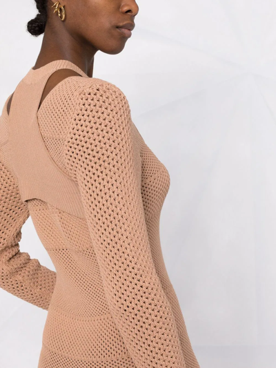 Andreädamo Knitted Midi Dress In Nude