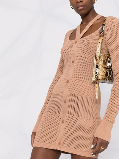 Andreädamo Knitted Midi Dress In Nude