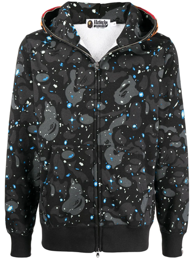 A Bathing Ape Space Camo Tiger Full zip Hoodie In Schwarz ModeSens