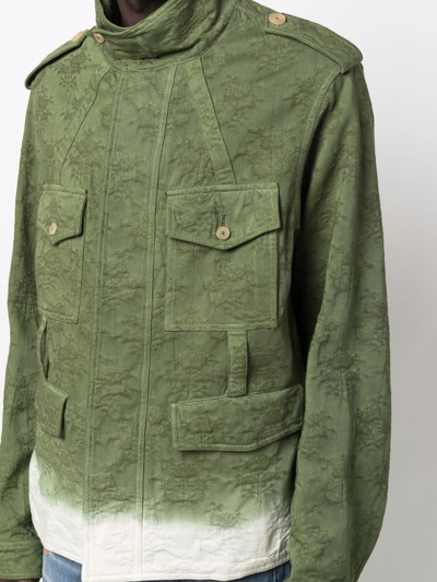 Shop Nick Fouquet Dip-dyed Jacquard Utility Jacket In Green