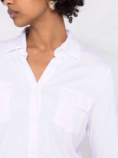 Shop Majestic Long-sleeve Shirt In Weiss