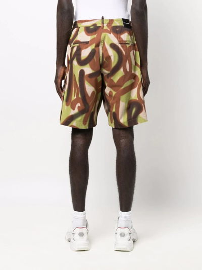 Dsquared2 Camouflage Pattern Cargo Shorts With Elastic Waistband In Nude