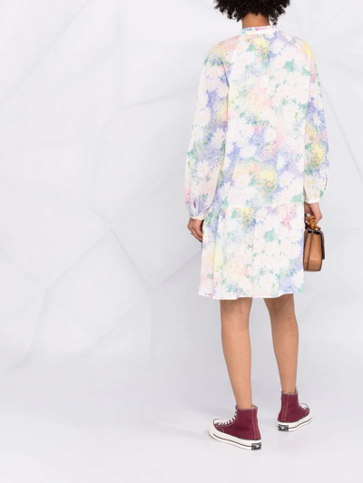 Shop Apc Natalia Floral-print Dress In Weiss