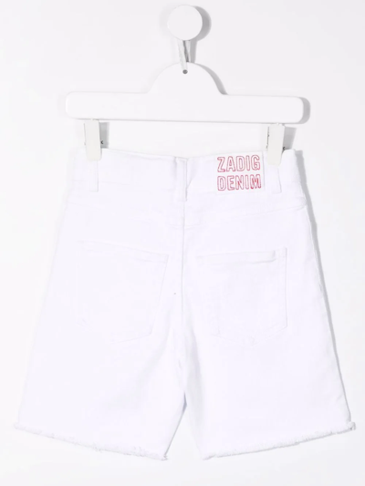 Zadig & Voltaire Mid-rise Cotton Shorts In White
