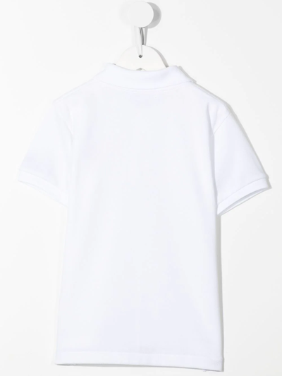 Shop Comme Des Garçons Play Heart-logo Cotton Polo Shirt In White