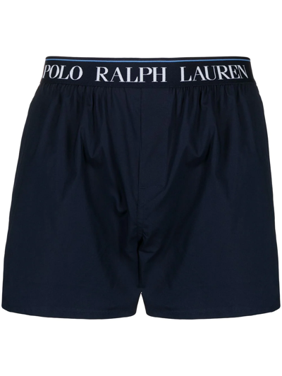 Polo Ralph Lauren Logo-waistband Boxers Set Of 3 In Blue