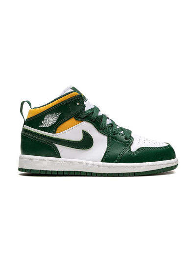 Shop Jordan 1 Mid "sonics" Sneakers In Green