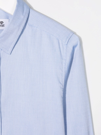 Shop Dondup Button-up Cotton Shirt In Blue