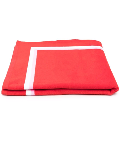 Shop Moschino Teddy Bear-print Beach Towel In Red