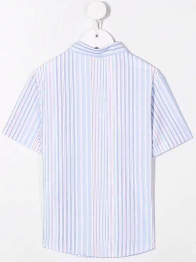 Shop Fay Rainbow-stripe Shirt In White