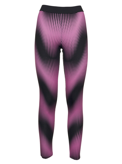 Shop Rabanne Black And Pink Stretch Fabric Leggings