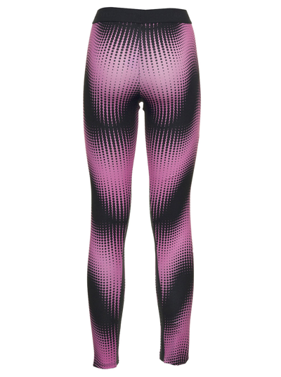 Shop Rabanne Black And Pink Stretch Fabric Leggings