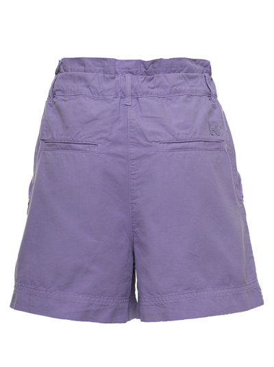 Shop Kenzo Lilac Denim Shorts In Violet