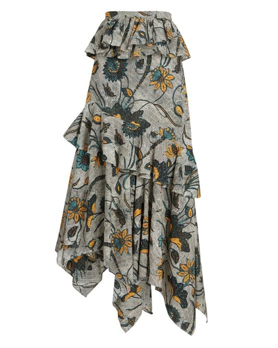Shop Ulla Johnson Ivette Cotton Midi Skirt In Multi