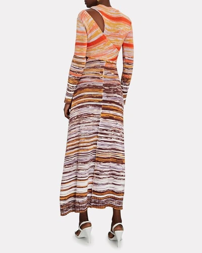 Shop Jonathan Simkhai Selah Space Dye Cotton-wool Midi Dress In Multi
