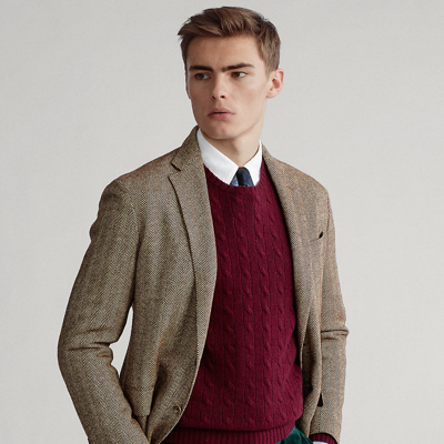 Shop Ralph Lauren Cable-knit Cashmere Sweater In Classic Burgundy Heather