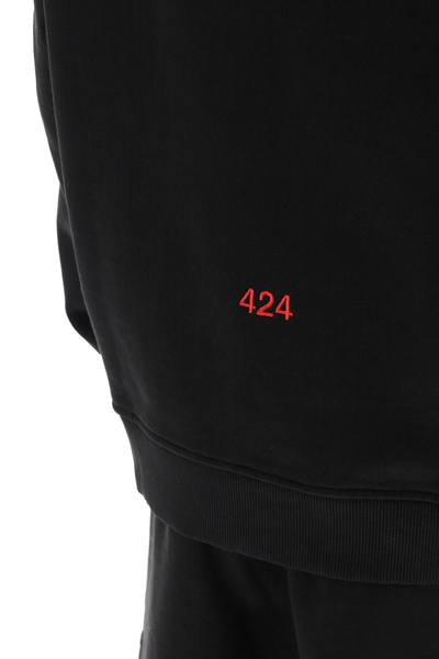 Shop 424 Logo Embroidery Hoodie In Black,red