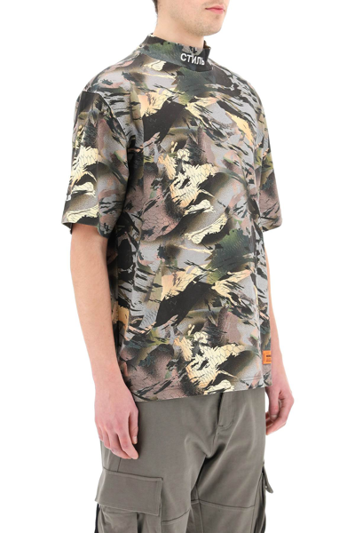 Shop Heron Preston Camouflage Print T-shirt In Green,black,beige